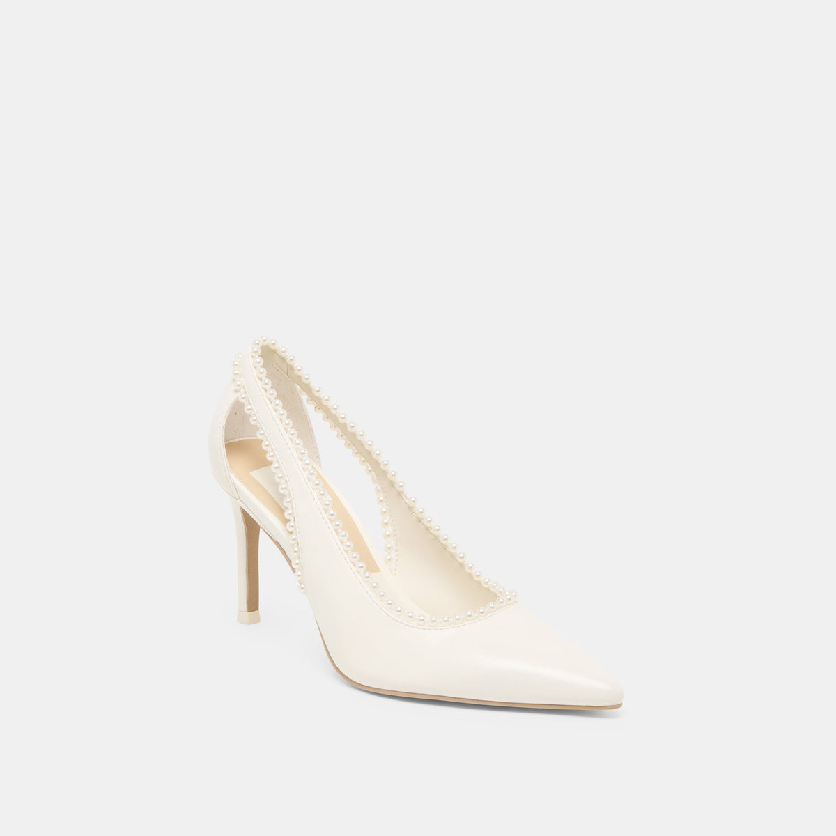 Kelson Pearl True White Leather Heels | Dolce Vita