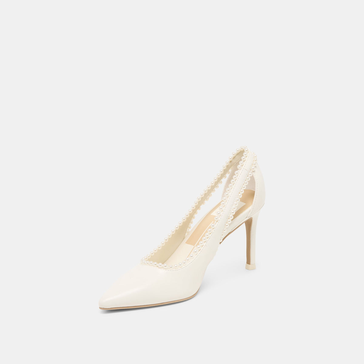 Kelson Pearl True White Leather Heels | Dolce Vita