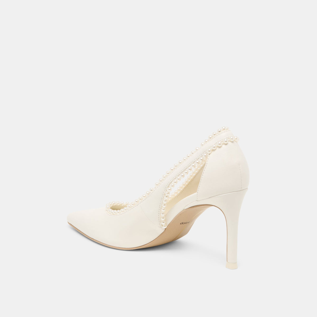 Kelson Pearl True White Leather Heels | Dolce Vita