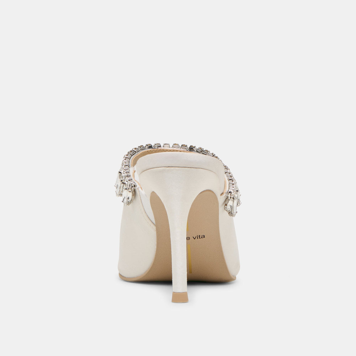 Keli Crystal White Satin Heels | Dolce Vita