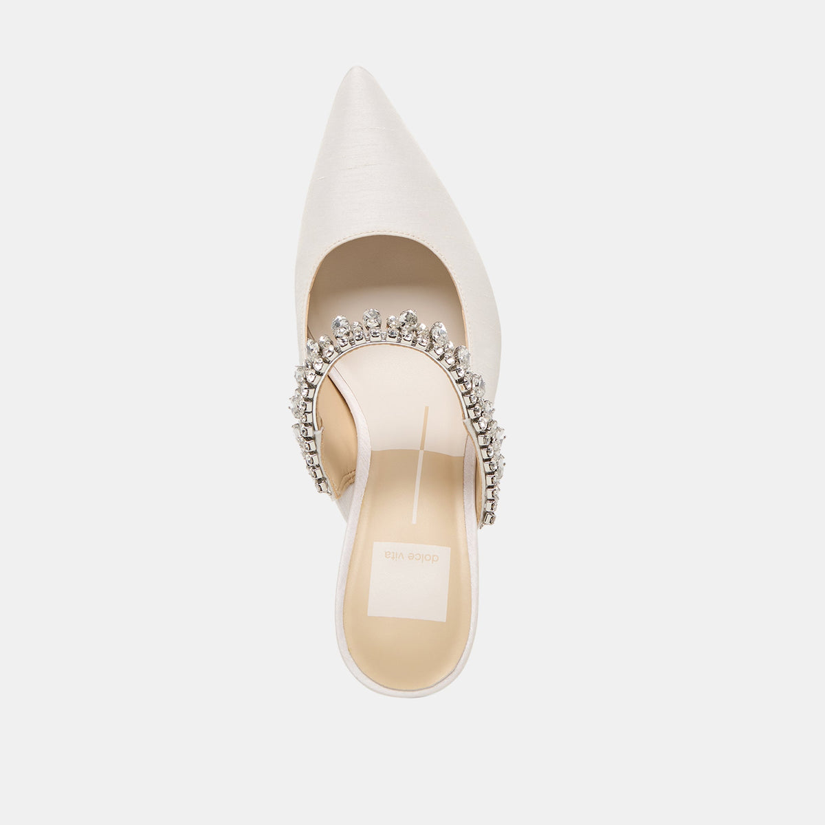 Keli Crystal White Satin Heels | Dolce Vita