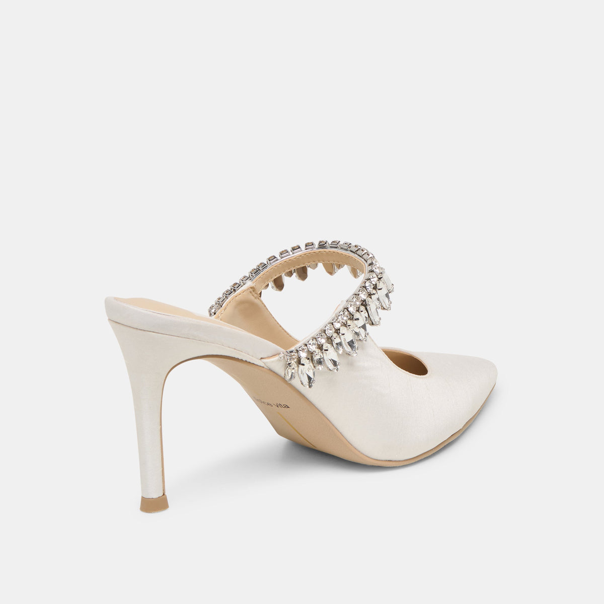 Keli Crystal White Satin Heels | Dolce Vita