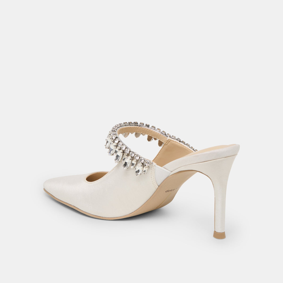Keli Crystal White Satin Heels | Dolce Vita