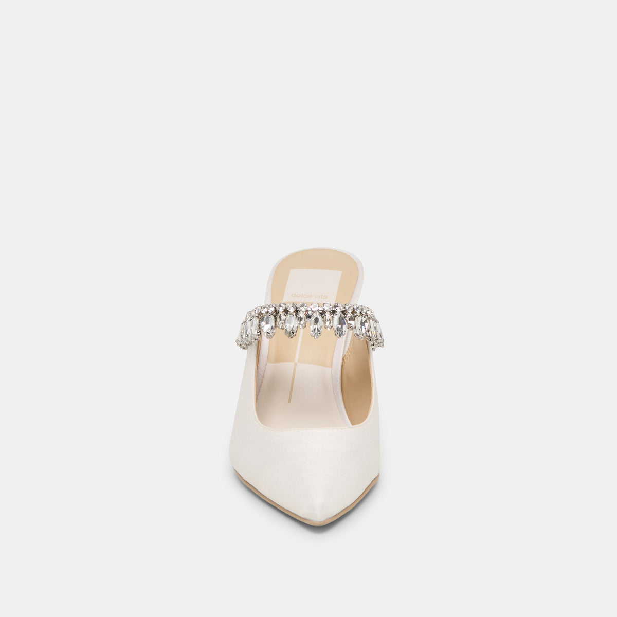 Keli Crystal White Satin Heels | Dolce Vita