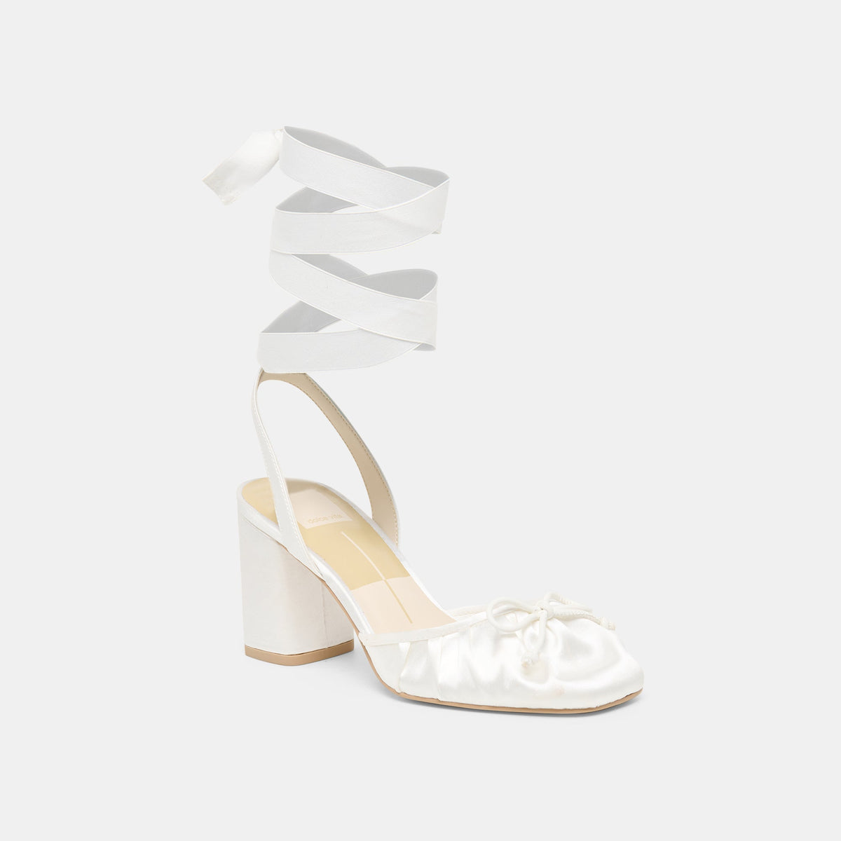 Tisha True White Satin Heels | Dolce Vita