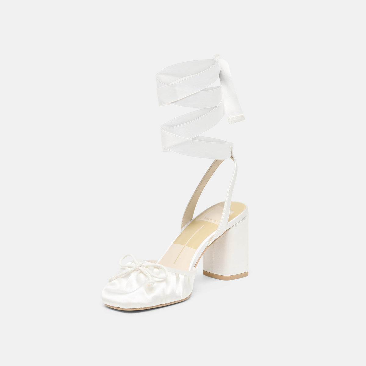 Tisha True White Satin Heels | Dolce Vita