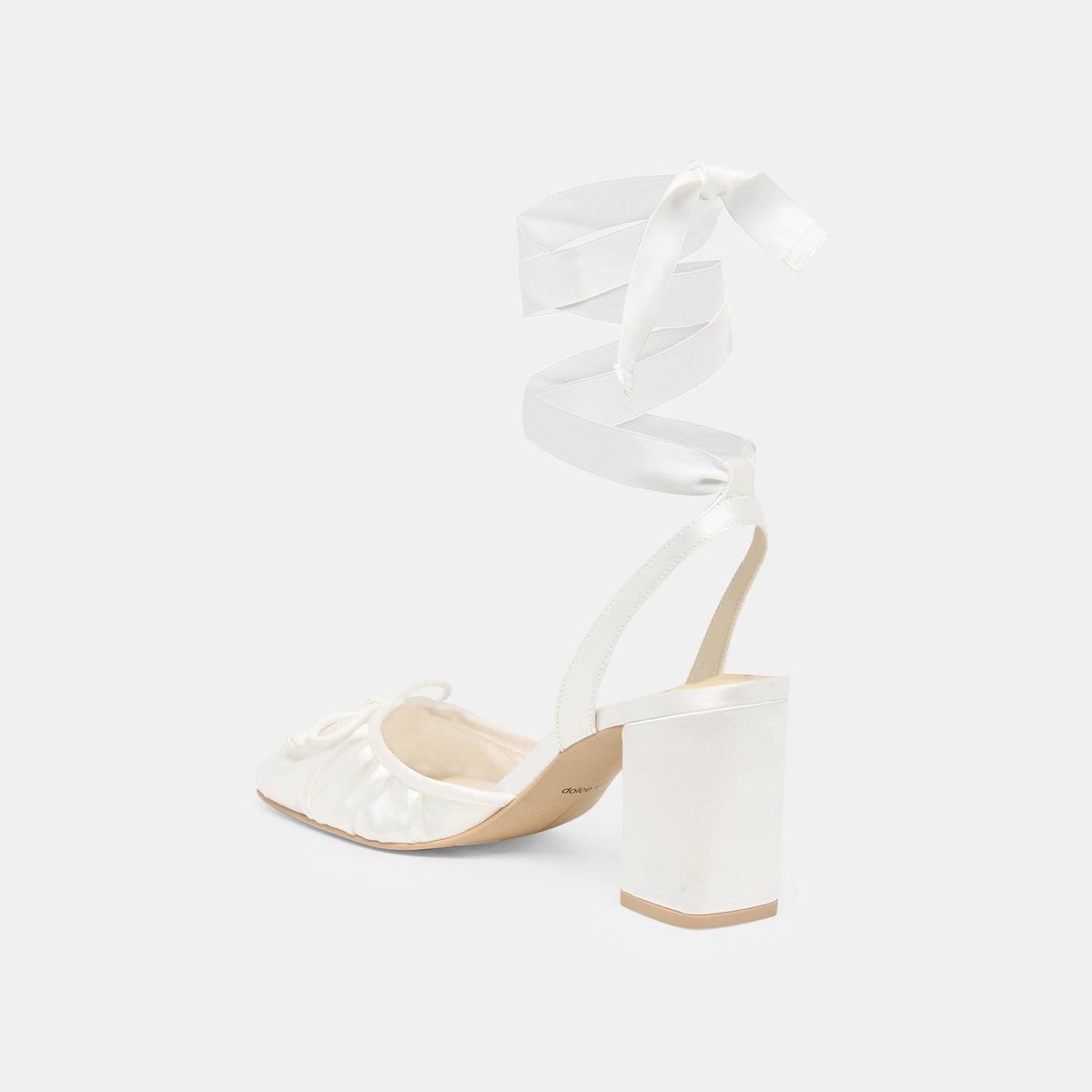 Tisha True White Satin Heels | Dolce Vita