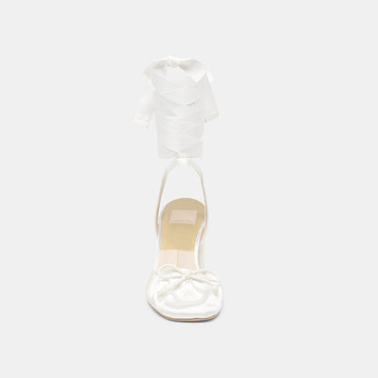 Tisha True White Satin Heels | Dolce Vita