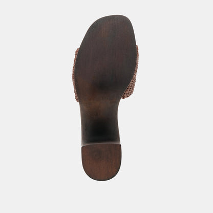 Celest Chocolate Raffia Heels | Dolce Vita