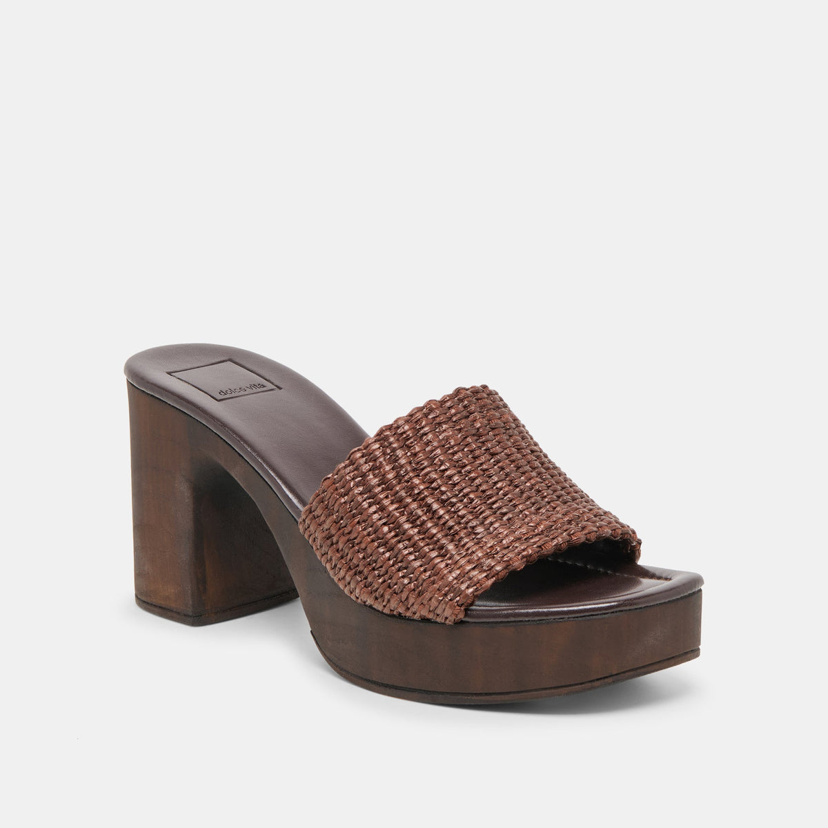 Celest Chocolate Raffia Heels | Dolce Vita
