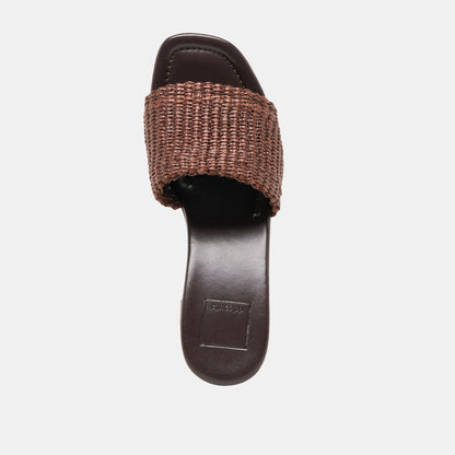 Celest Chocolate Raffia Heels | Dolce Vita