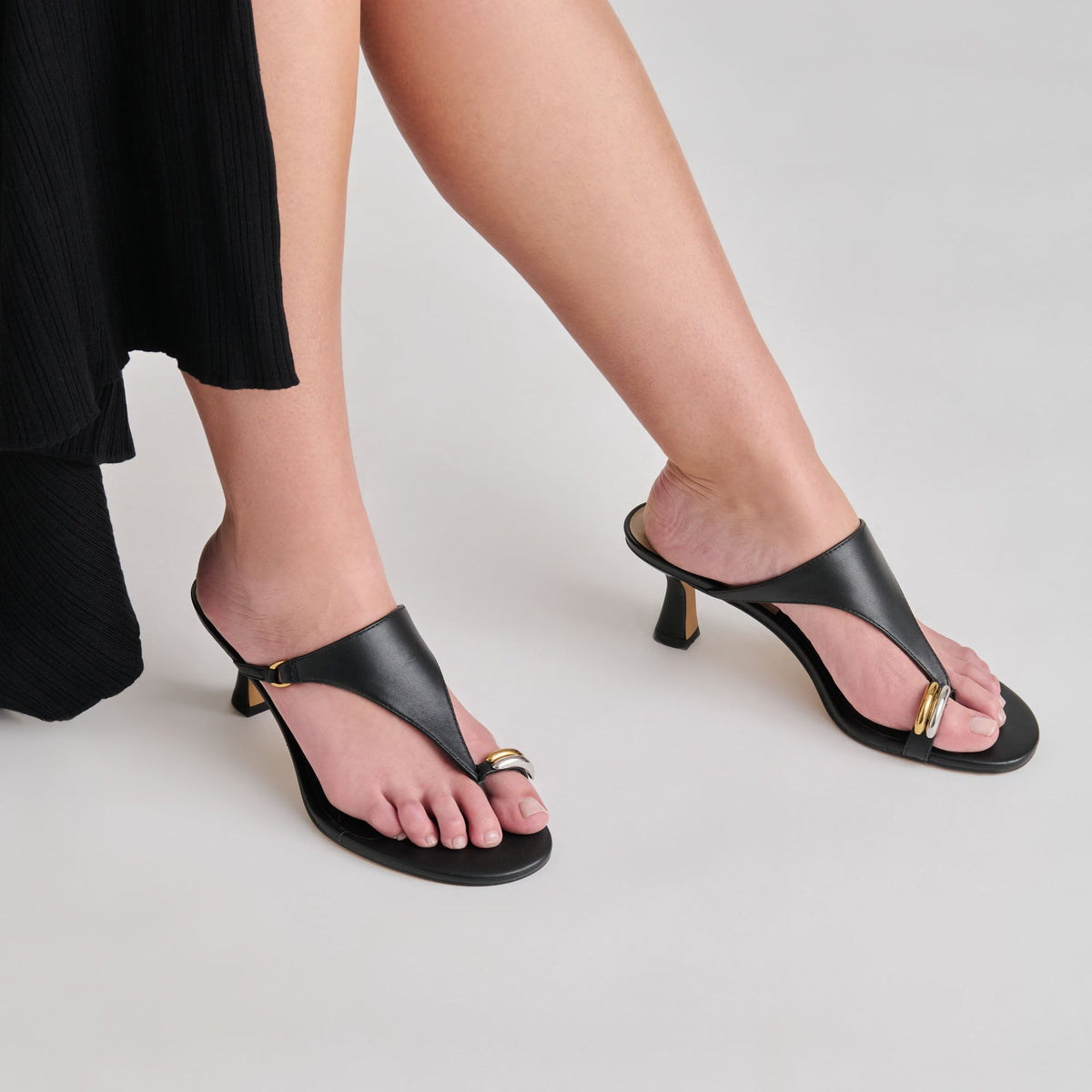 Derrel Black Leather Heels | Dolce Vita