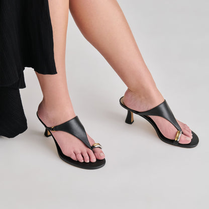Derrel Black Leather Heels | Dolce Vita