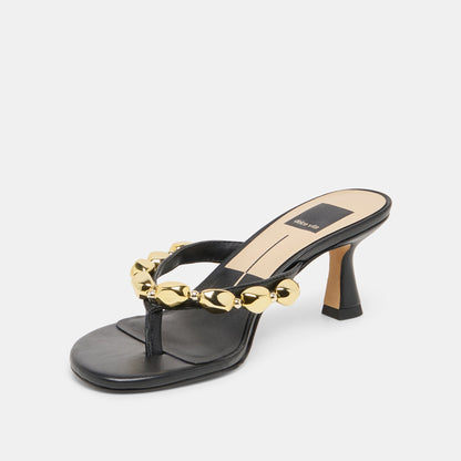 Daksie Black Leather Heels | Dolce Vita