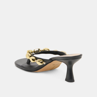 Daksie Black Leather Heels | Dolce Vita