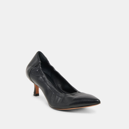 Celtin Black Leather Heels | Dolce Vita