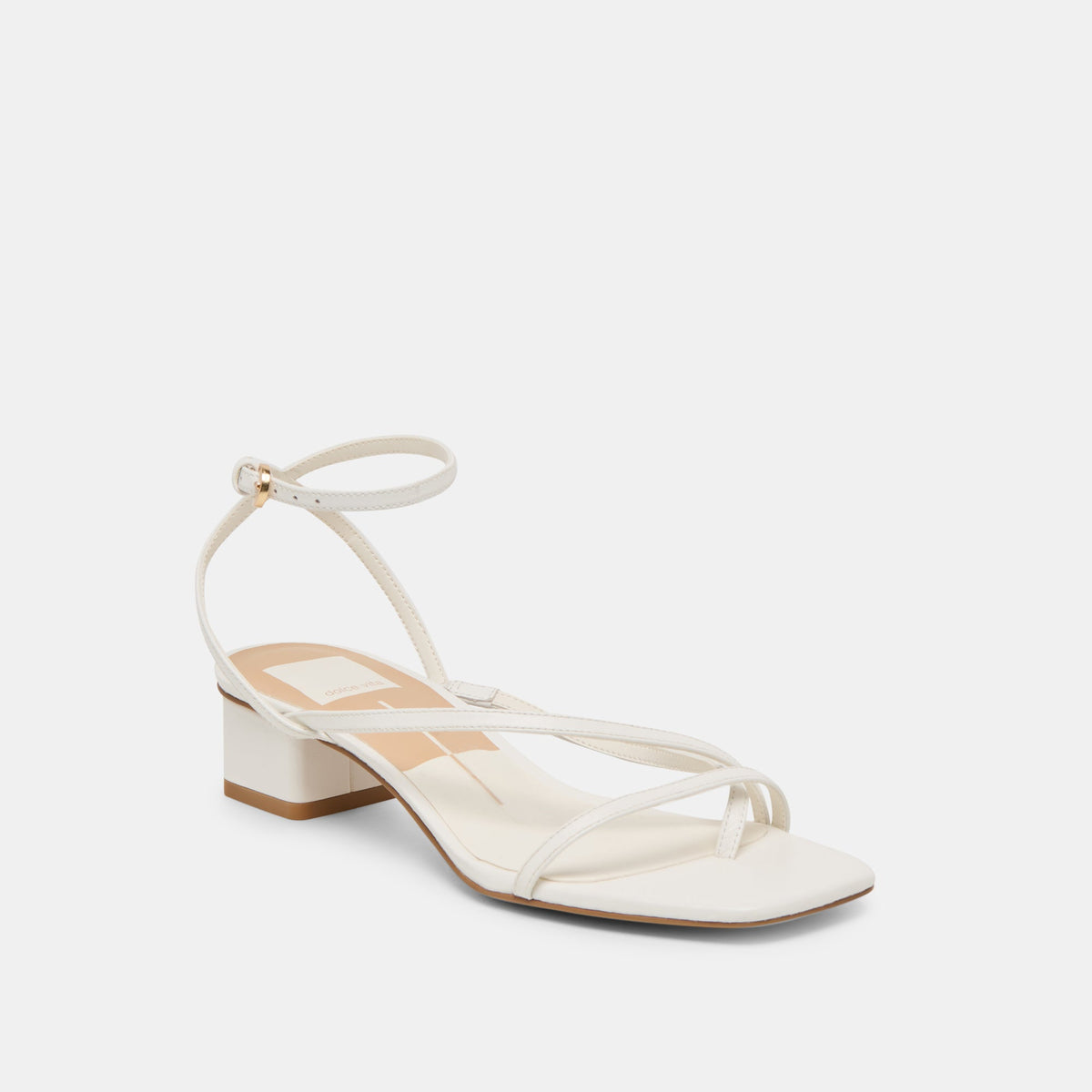 Karlos Wide True White Leather Sandals | Dolce Vita