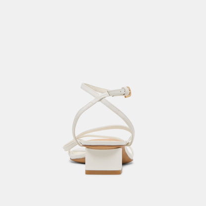 Karlos Wide True White Leather Sandals | Dolce Vita