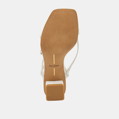 Karlos Wide True White Leather Sandals | Dolce Vita