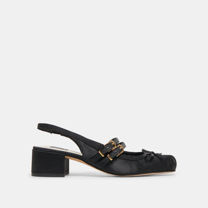 Loris Onyx Satin Heels | Dolce Vita