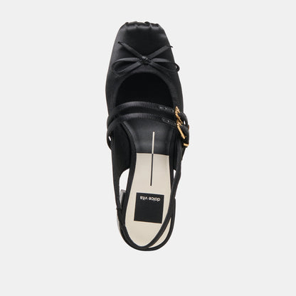 Loris Onyx Satin Heels | Dolce Vita