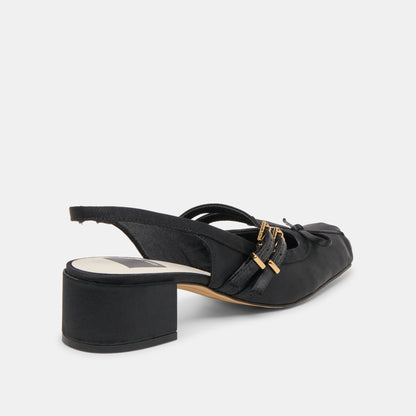 Loris Onyx Satin Heels | Dolce Vita