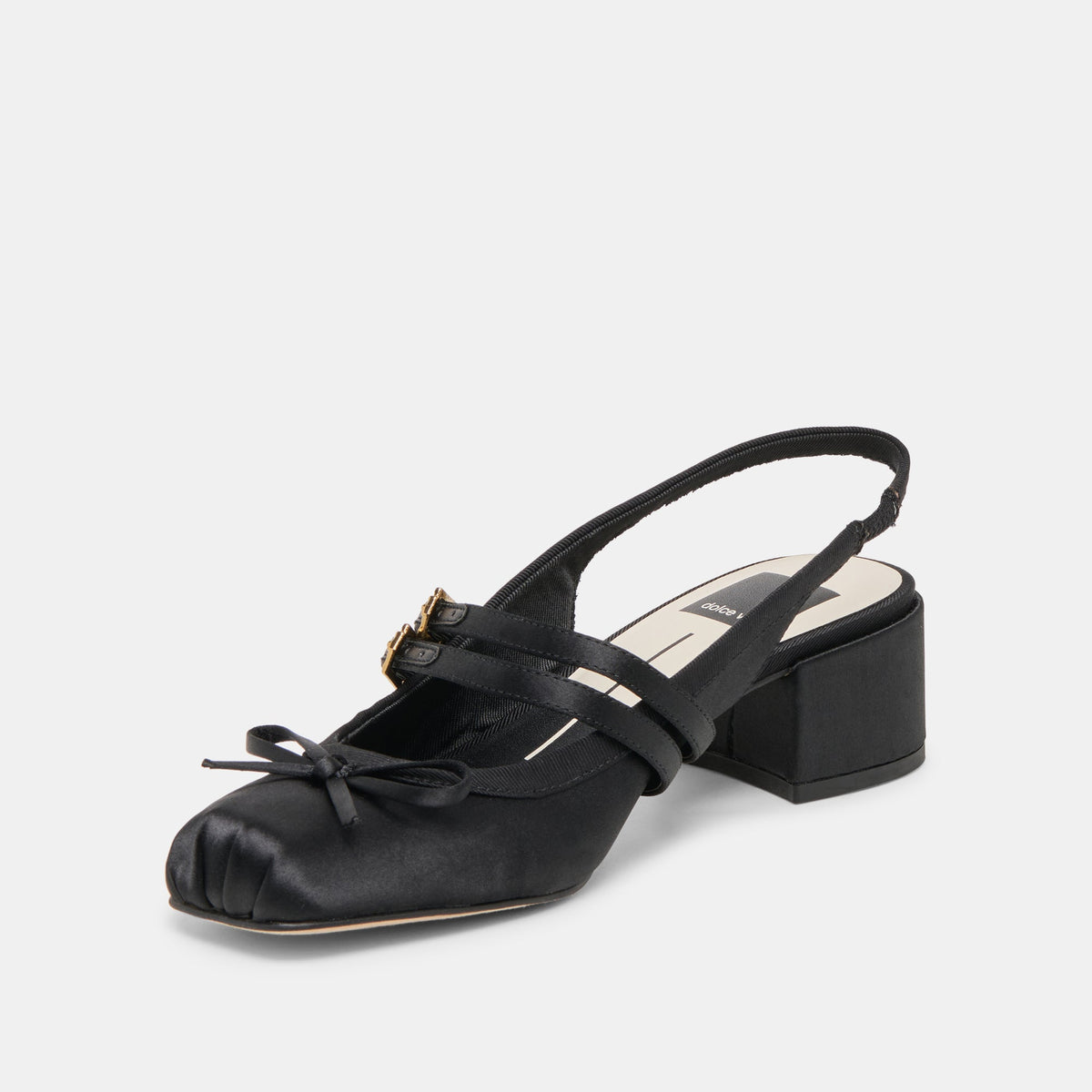 Loris Onyx Satin Heels | Dolce Vita
