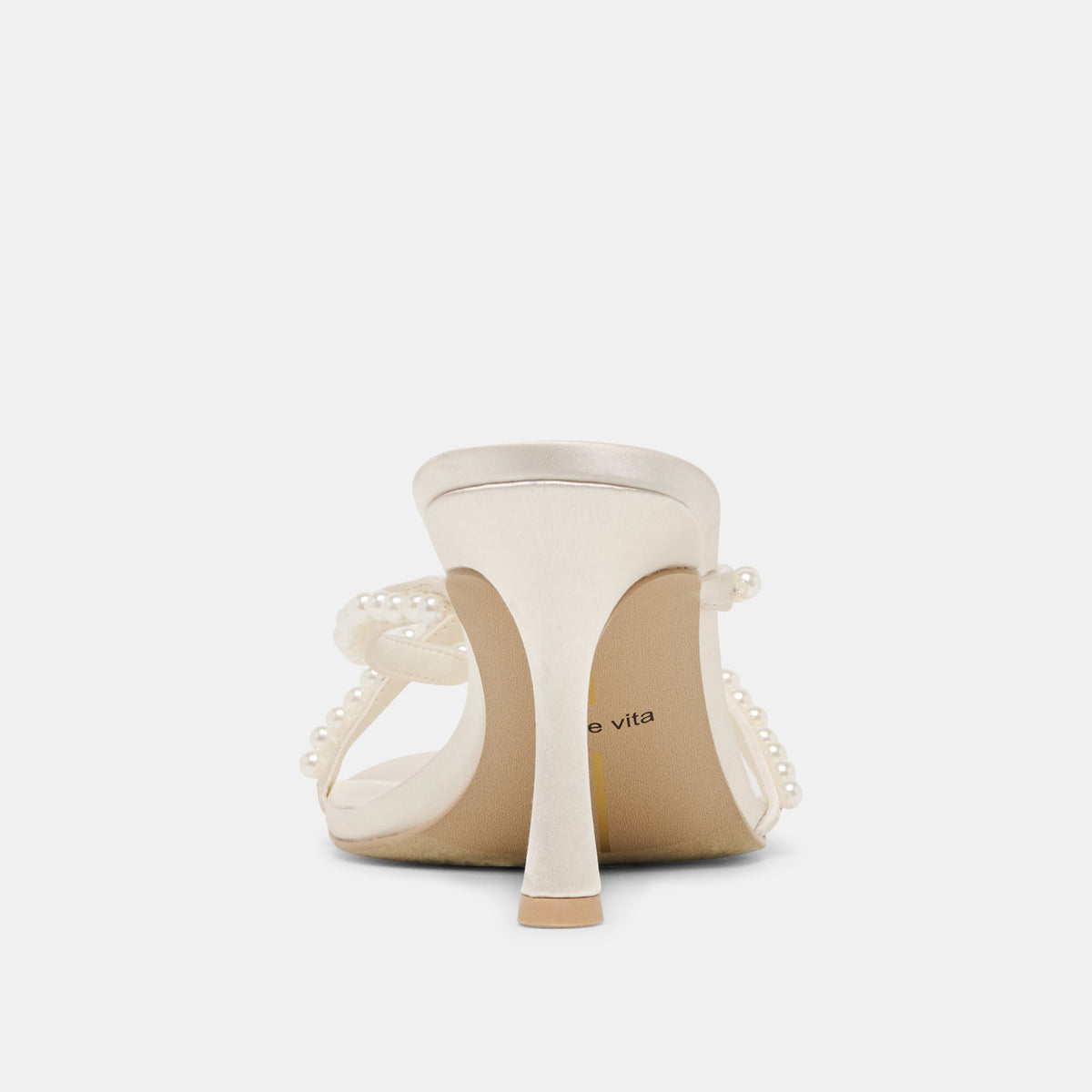 Liano Pearl Off White Satin Heels | Dolce Vita