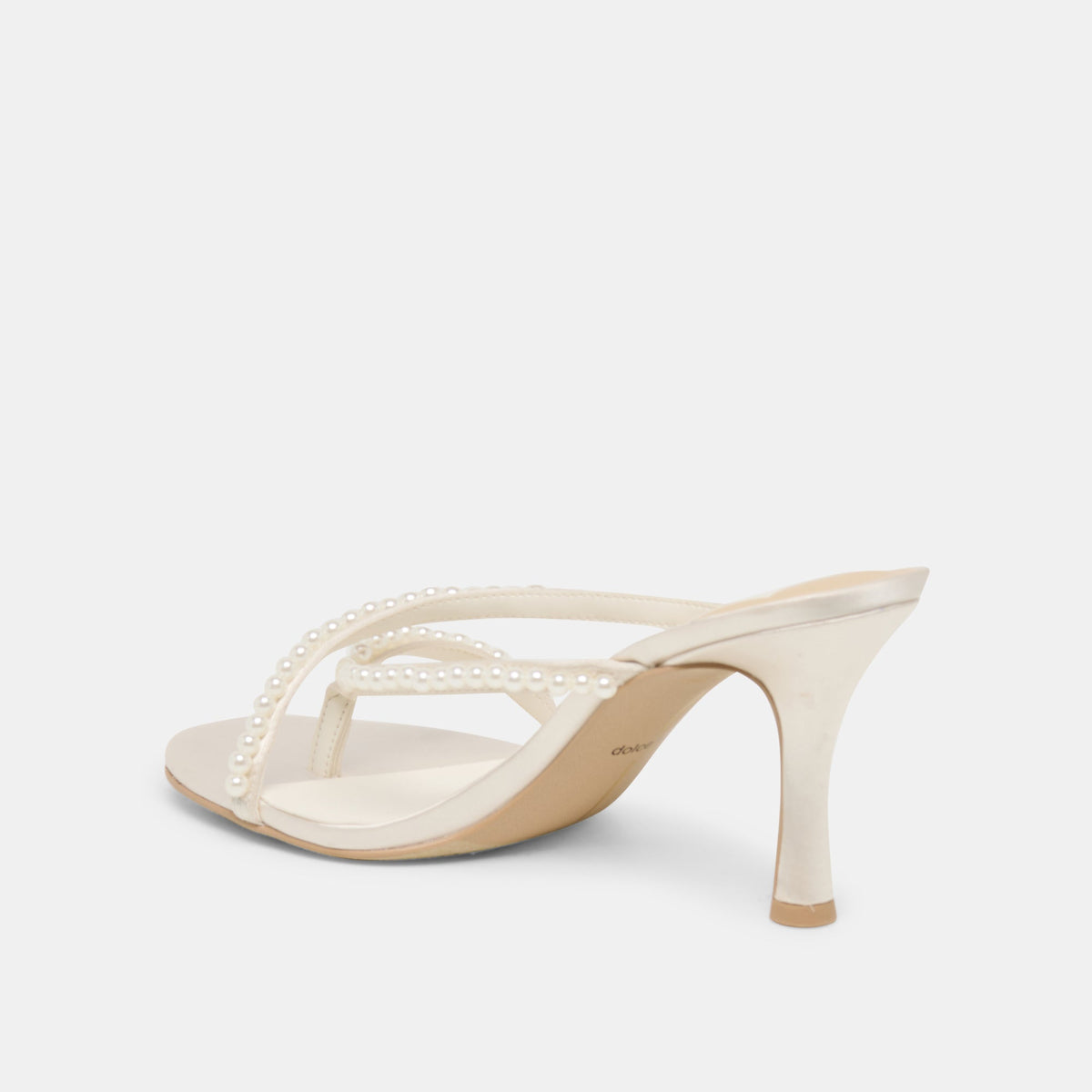 Liano Pearl Off White Satin Heels | Dolce Vita