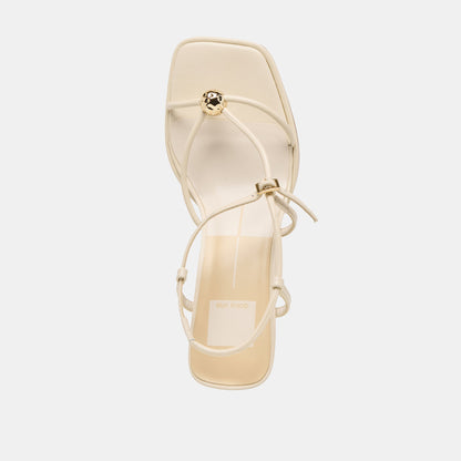 Manji Wide Creme Leather Heels | Dolce Vita