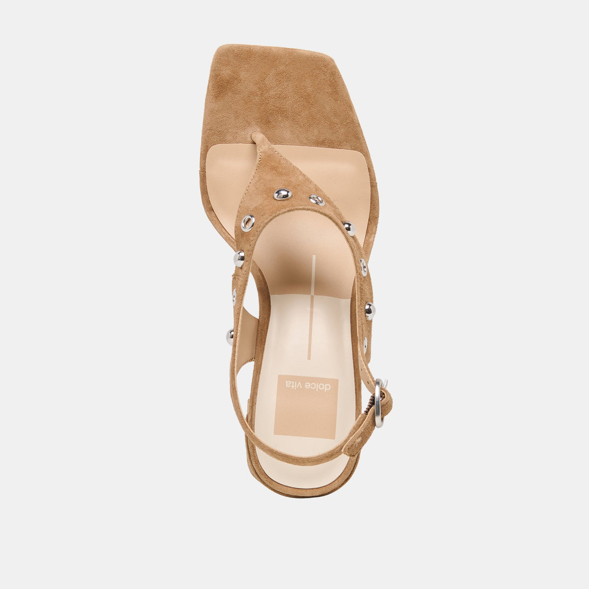 Yves Stud Lt Brown Suede Heels | Dolce Vita
