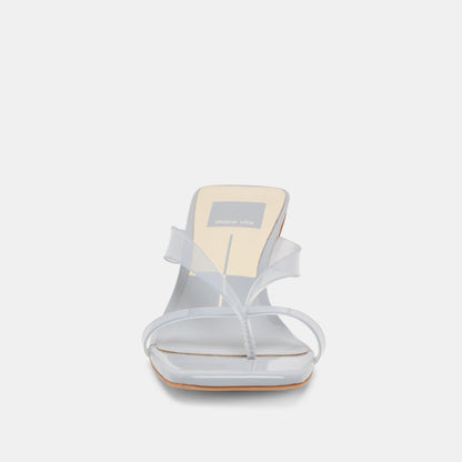 Brevel Vinyl Wide Dusty Blue Jelly Heels | Dolce Vita