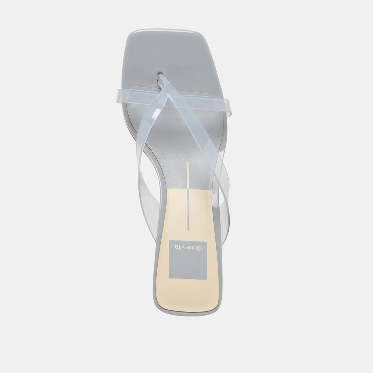 Brevel Vinyl Wide Dusty Blue Jelly Heels | Dolce Vita