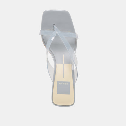 Brevel Vinyl Wide Dusty Blue Jelly Heels | Dolce Vita