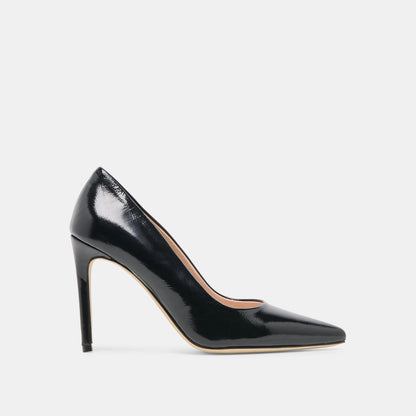 LANKY Black Leather Closed-Toe Pump Stiletto Heels | Dolce Vita