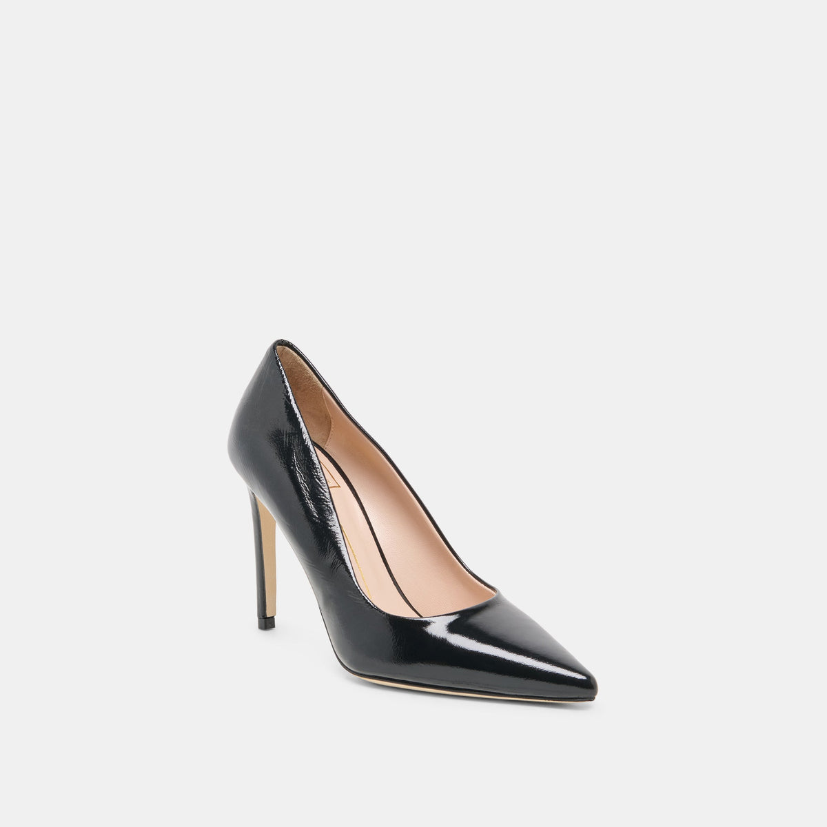 LANKY Black Leather Closed-Toe Pump Stiletto Heels | Dolce Vita