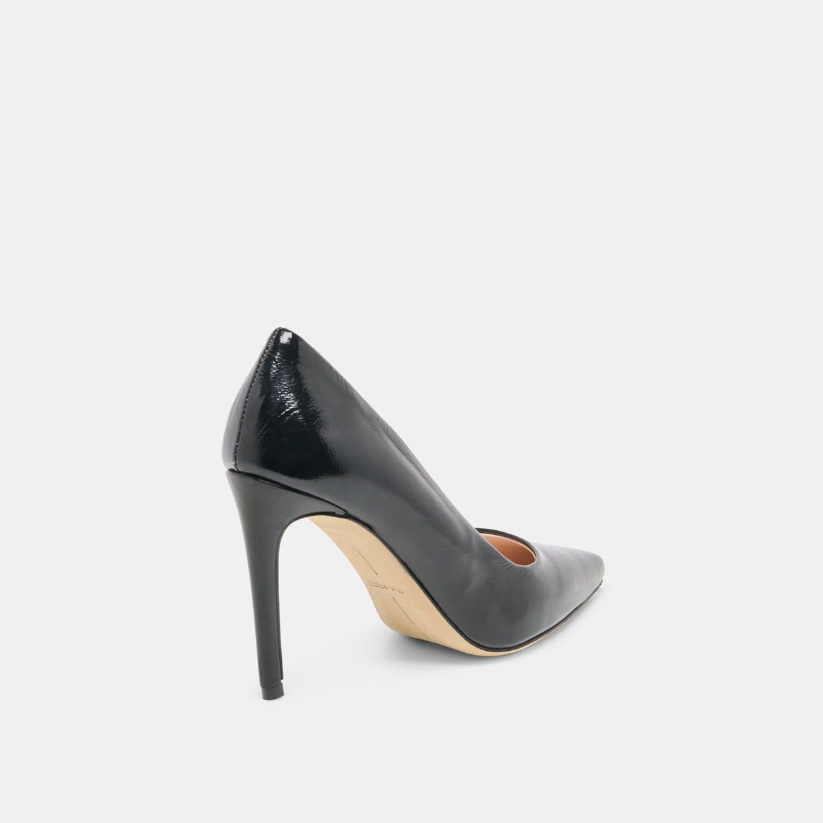 LANKY Black Leather Closed-Toe Pump Stiletto Heels | Dolce Vita