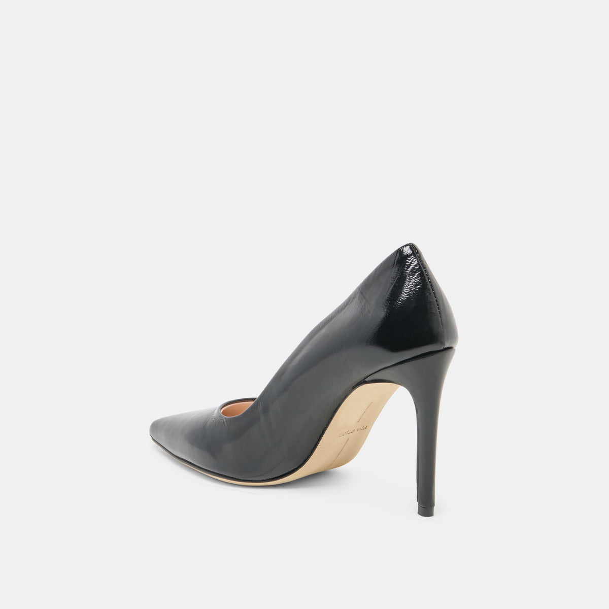 LANKY Black Leather Closed-Toe Pump Stiletto Heels | Dolce Vita