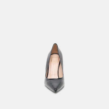 LANKY Black Leather Closed-Toe Pump Stiletto Heels | Dolce Vita