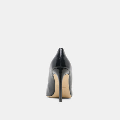 LANKY Black Leather Closed-Toe Pump Stiletto Heels | Dolce Vita