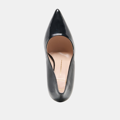 LANKY Black Leather Closed-Toe Pump Stiletto Heels | Dolce Vita