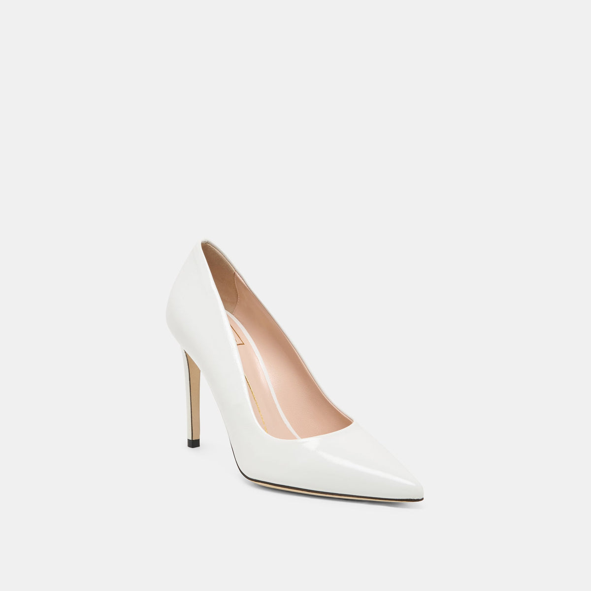 LANKY White Leather Closed-Toe Pump Stiletto Heels | Dolce Vita