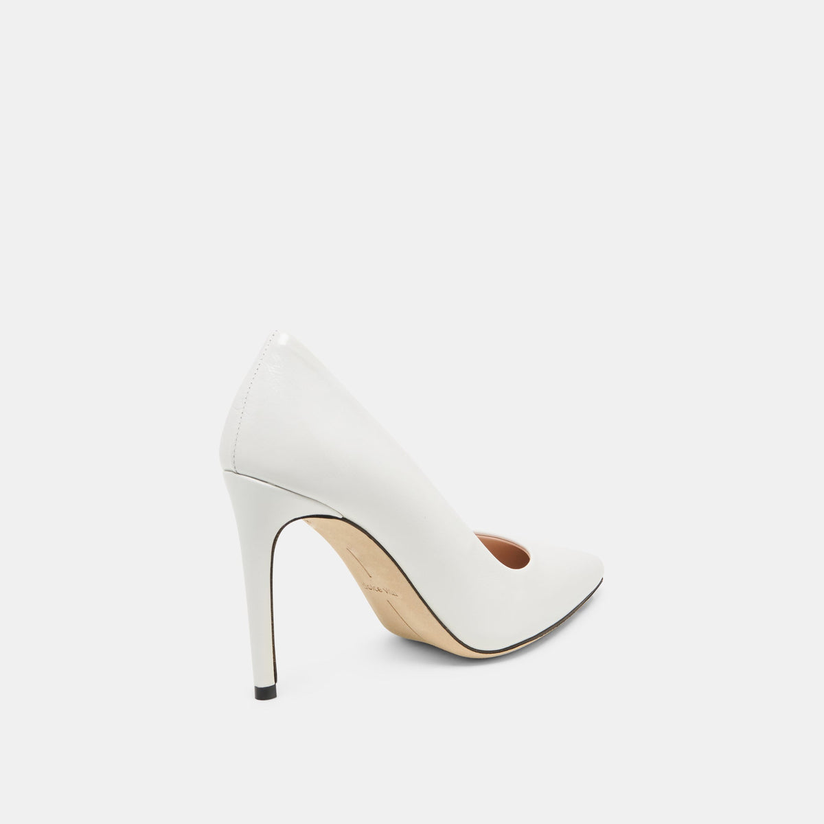 LANKY White Leather Closed-Toe Pump Stiletto Heels | Dolce Vita