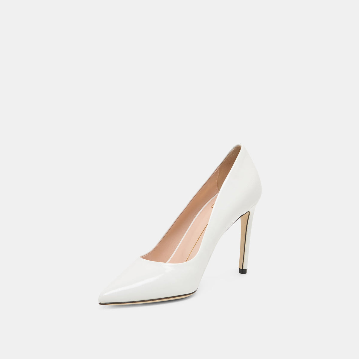 LANKY White Leather Closed-Toe Pump Stiletto Heels | Dolce Vita