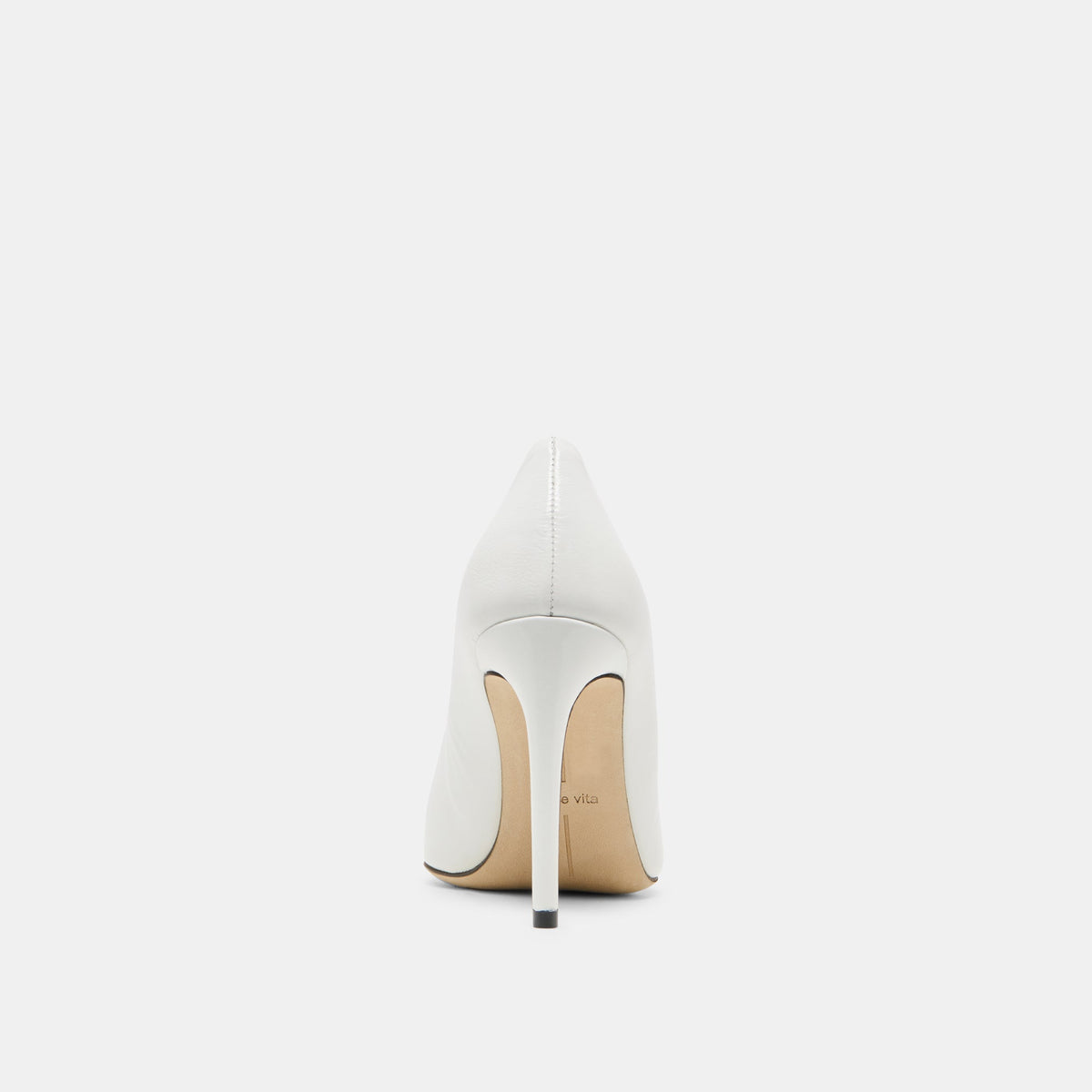 LANKY White Leather Closed-Toe Pump Stiletto Heels | Dolce Vita