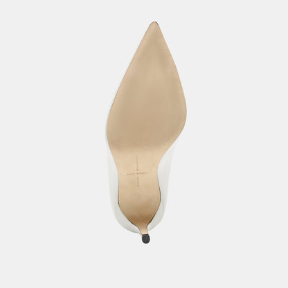 LANKY White Leather Closed-Toe Pump Stiletto Heels | Dolce Vita