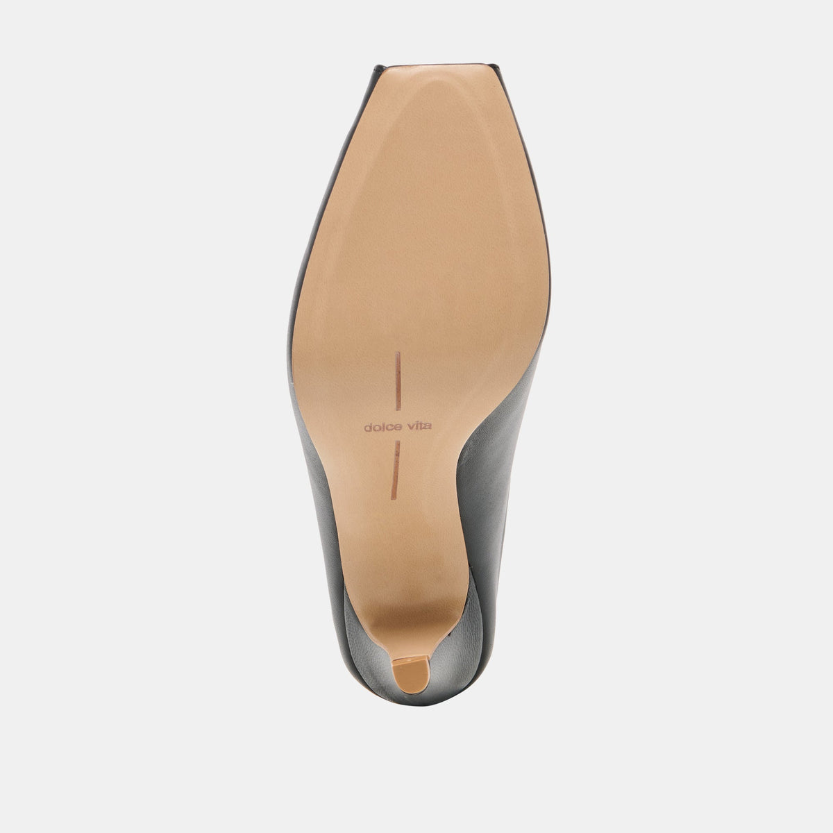 MERY Black Leather Peep-Toe Heels | Dolce Vita