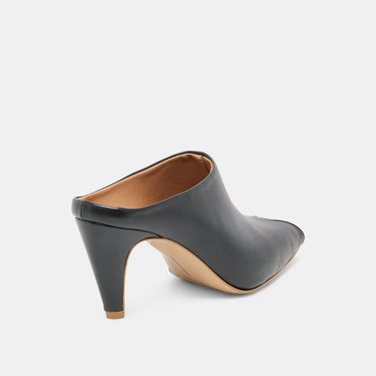 MERY Black Leather Peep-Toe Heels | Dolce Vita