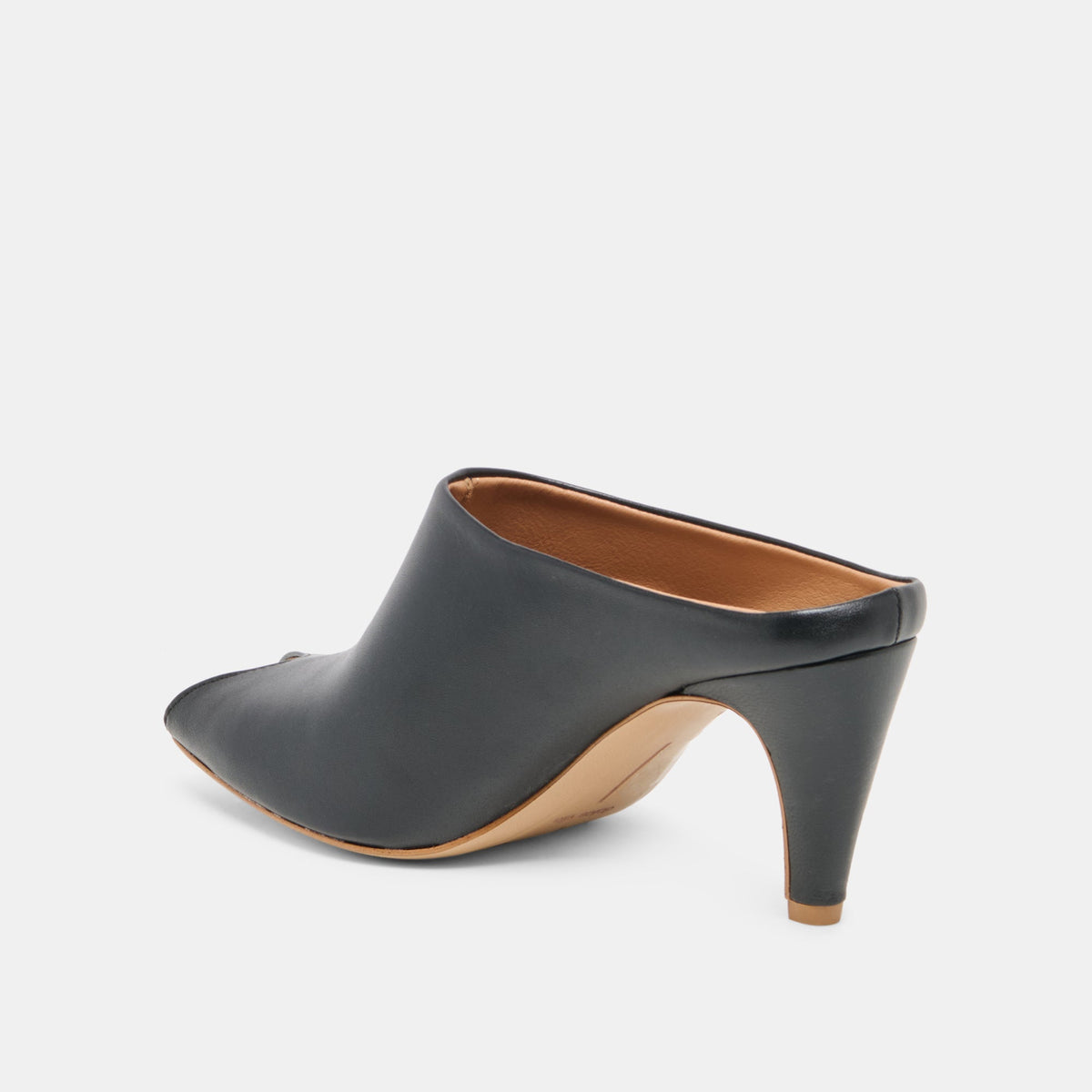 MERY Black Leather Peep-Toe Heels | Dolce Vita