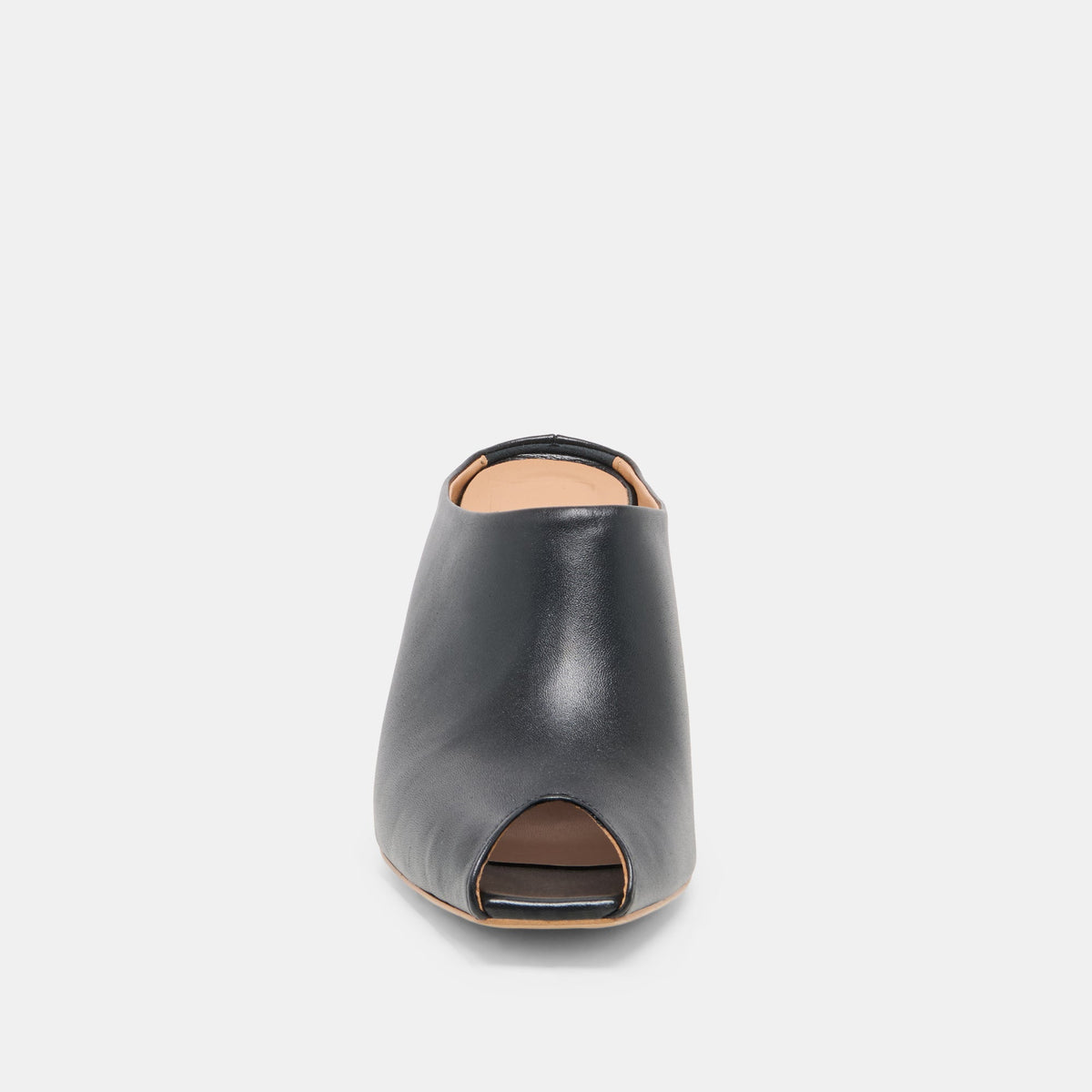 MERY Black Leather Peep-Toe Heels | Dolce Vita